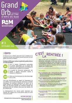 RAM - Lettre d'information - Septembre 2016 n°3